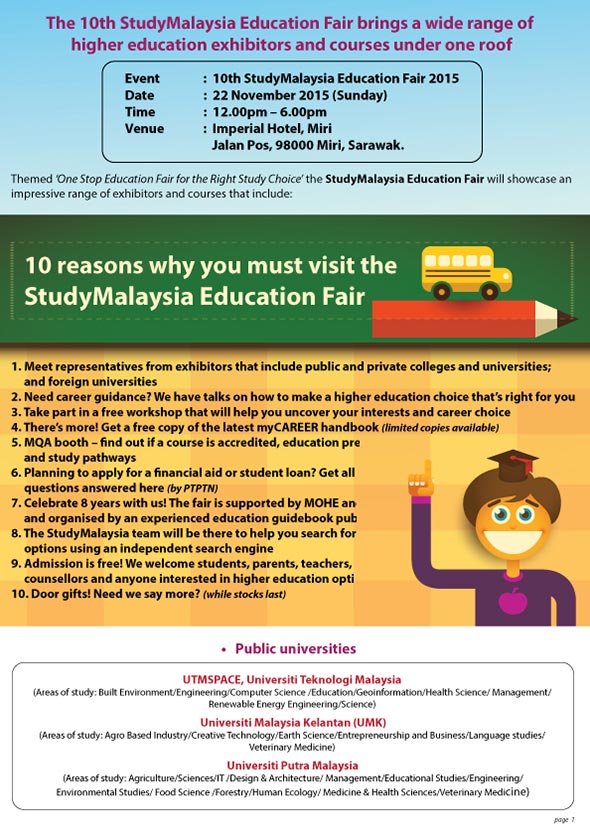 10 reasons why you must visit the StudyMalaysia Education Fair - Pic 1