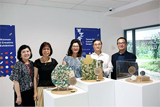 From left Ms. Siow Yin Yoong, Dean Faculty of Design and Built Environment , First City UC’s Chief Operating Officer Ms Yeong Yin Cheng, Puan Sri Luan Teo, First City Corporation Director Y Bhg Tan Sri Dato’ Teo Chiang Liang and Professor Melvyn Liao from National Taiwan Normal University (NTNU), with the exhibited products.