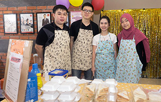 A student-run stall selling deli-style food.