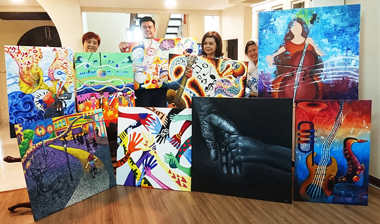 The 9 artworks created by Da Vinci Creative Kids students for OrphanCare’s fundraising auction.