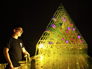‘Lost in Pascal’s Triangle’, an installation that allows the audience to explore the concept of Pascal's triangle mathematics formula to generate a series of music and lighting sequences.