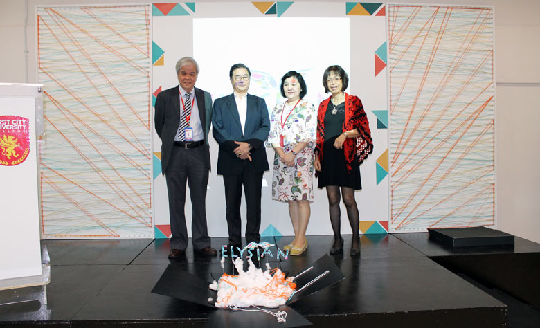 From left First City UC's Vice-Chancellor, Professor Dr. Mak Chai, Director, Y Bhg Prof Tan Sri Dato' (Dr) Teo Chiang Liang, Dean Faculty of Design and Build Environment, Ms. Siow Yin Yoong and Chief Operating Officer, Ms Yeong Yin Cheng during Elysian Opening ceremony.